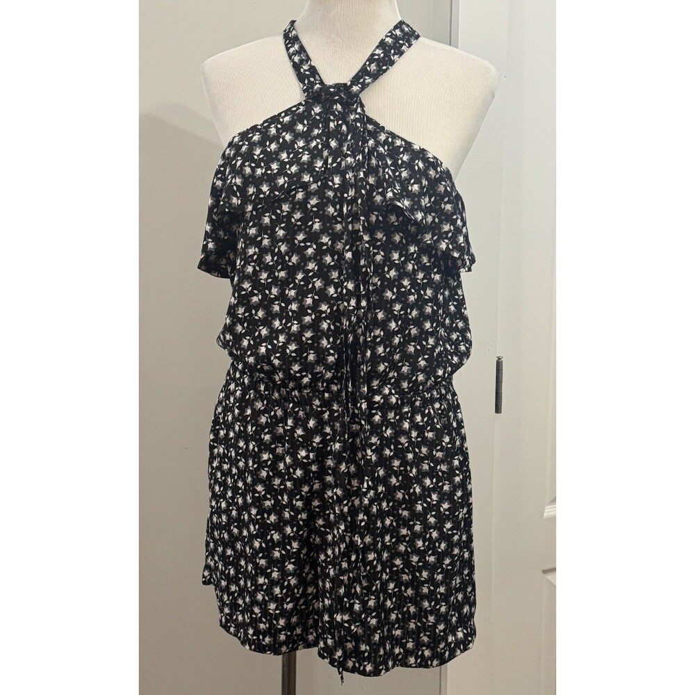 Ann Taylor Loft Black White Floral Sleeveless Romper Size M NEW $79 Dressy